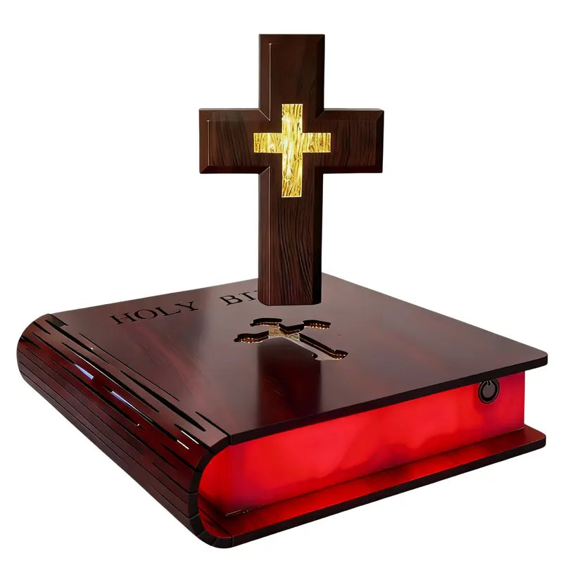 Floating Cross LED Decorative Light with Bible Style or Starry Base [YQT:AS-261004-010:ea6035818b6faf44]