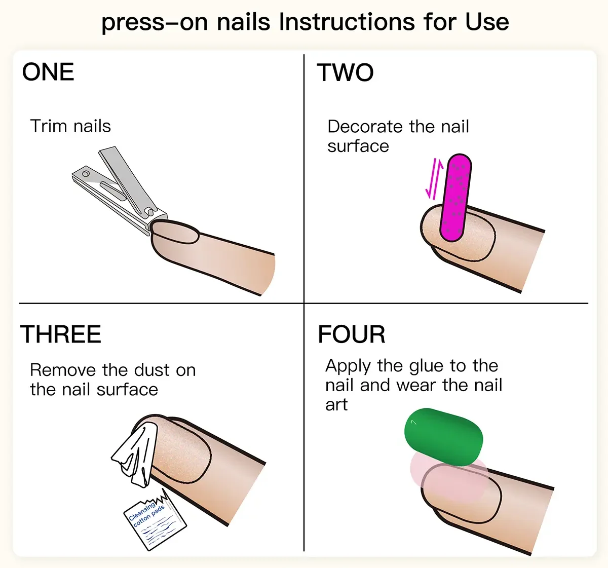 10-Piece Short Square Press-On Nails with Sparkly Rhinestones and 3D Designs [YQT:ULO-260918-004:f5aca40dc65e6e54]
