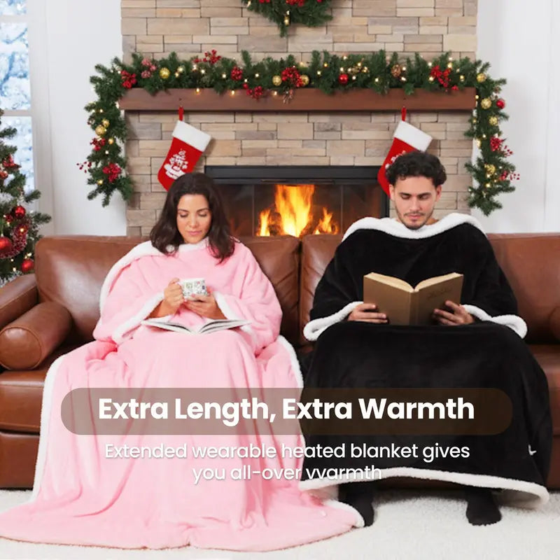 Wearable Heated Blanket Robe with Sleeves, Pockets and Soft White Lining [YQT:AS-261004-007:07ac32ffdaa1beb0]