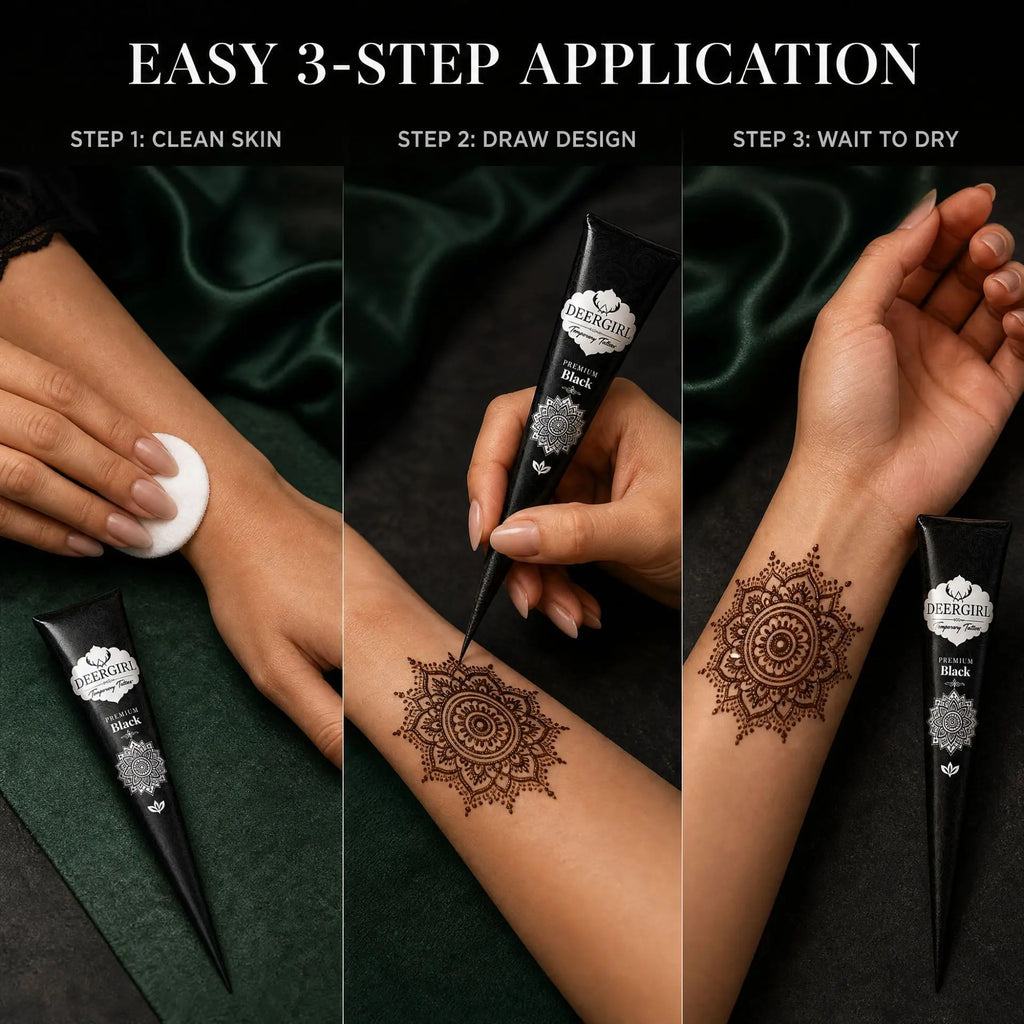 Temporary Tattoo Cone Kit with Floral, Mandala and Decorative Stencils [YQT:ULO-260920-005:3e617c071e852107]