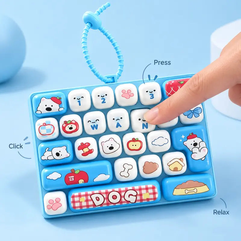 26-Key Mini Fidget Keyboard Keychain with Colorful Animal and Cartoon Designs [YQT:AS-261010-001:bd2f88665876798b]