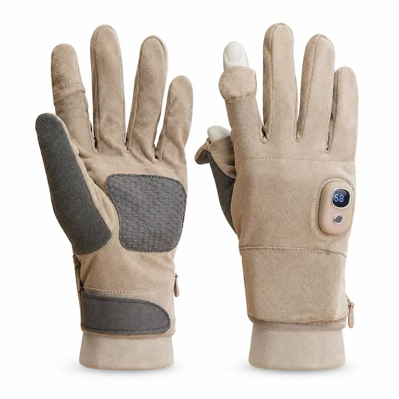 Rechargeable Heated Gloves with Adjustable Heat and Flip-Back Fingertips for Cold Weather [YQT:AS-261010-003:1c72868153acc672]