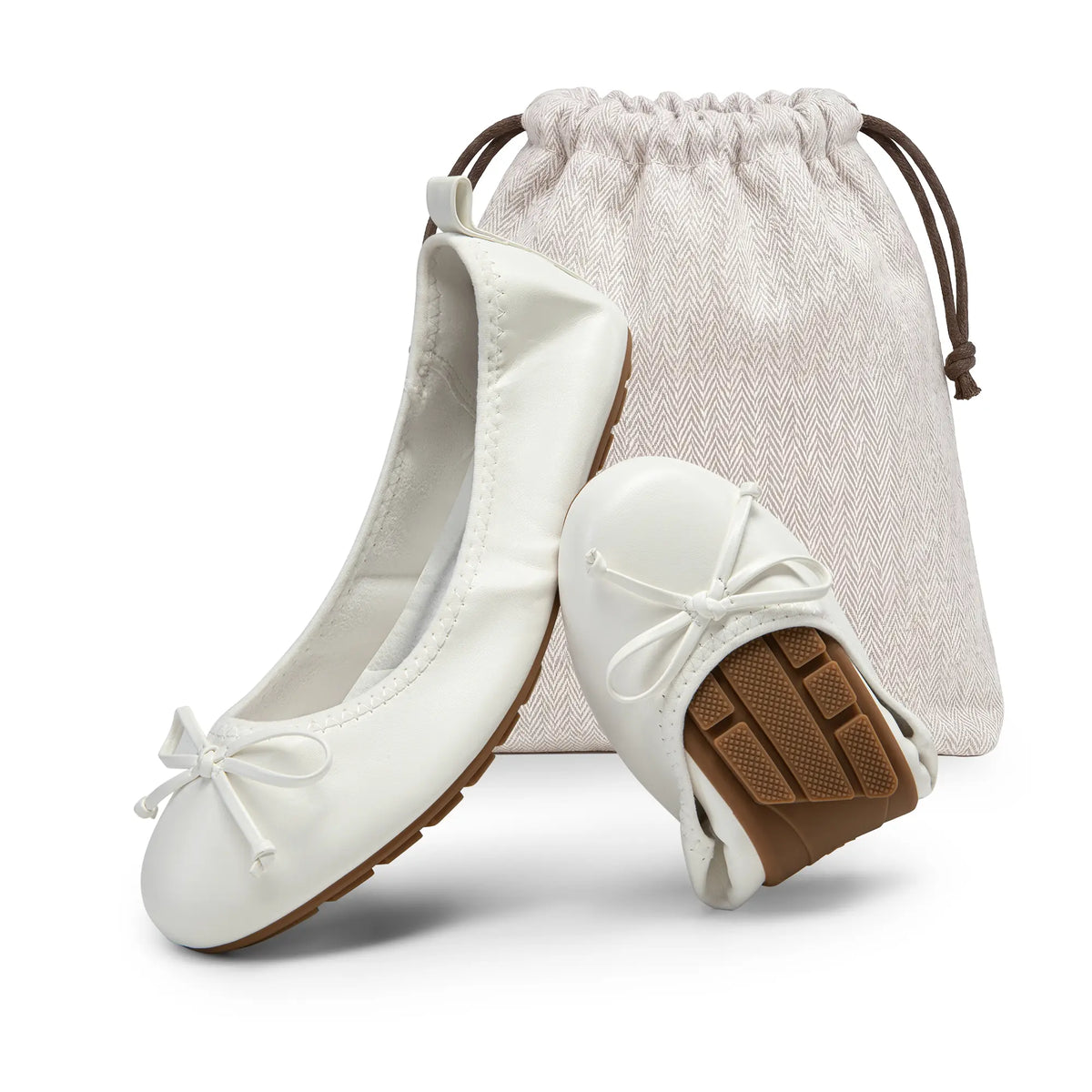Women's Foldable Ballet Flats with Bow Detail and Round Toe [YQT:ULO-260917-005:2f7212f035c0b100]