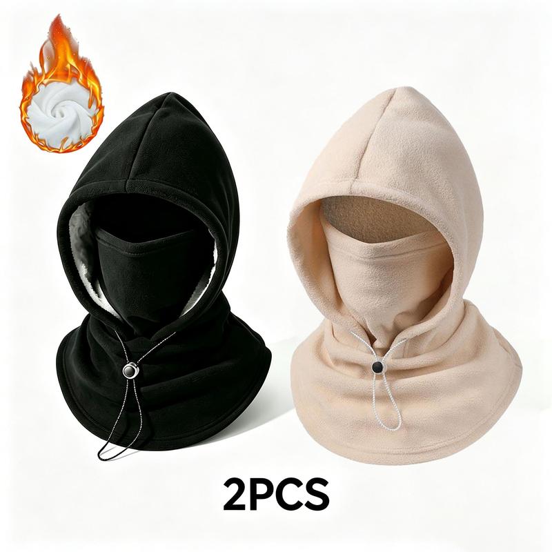 Two Piece Hooded Face Mask and Neck Cover Set with Adjustable Drawstrings [YQT:AS-261009-001:cf18bd184796b3b6]