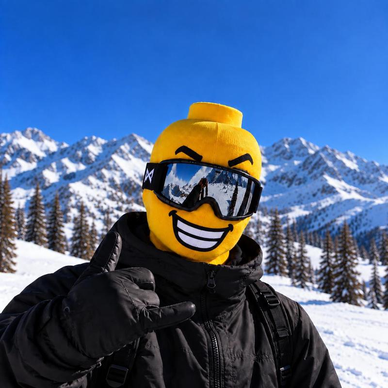 Funny Yellow Cartoon Face Ski Mask Balaclava with Playful Expression Designs [YQT:AS-261010-002:8bbe450c3cf5af5a]