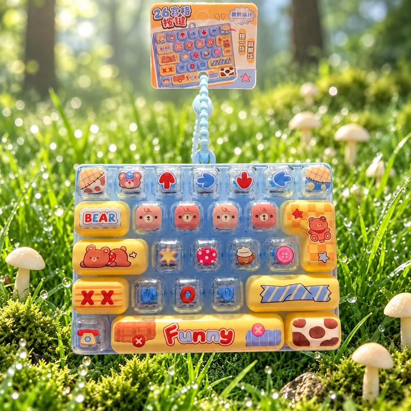 26-Key Mini Fidget Keyboard Keychain with Colorful Animal and Cartoon Designs [YQT:AS-261010-001:4f8c0c9776f374c7]