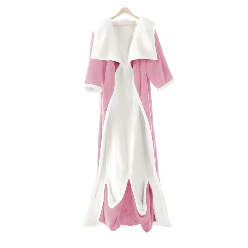 Wearable Heated Blanket Robe with Sleeves, Pockets and Soft White Lining [YQT:AS-261004-007:435a2b10dab144d3]