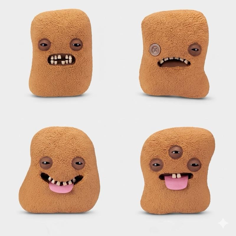 Chicken Nugget Monster Plush Toy with Quirky Faces and Toothy Grins [YQT:AS-261006-005:3bad878ab6c1beb3]