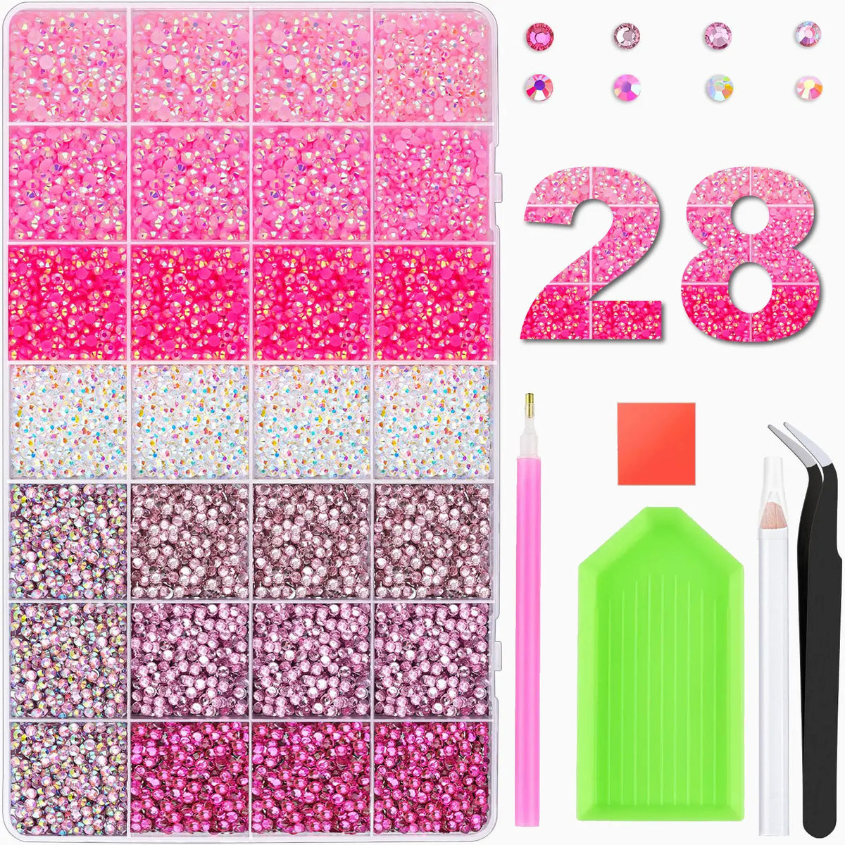 Round Glitter Rhinestone Bedazzling Kit for Nail Art and DIY Crafts [YQT:ULO-260920-004:b5149d9940f6db56]