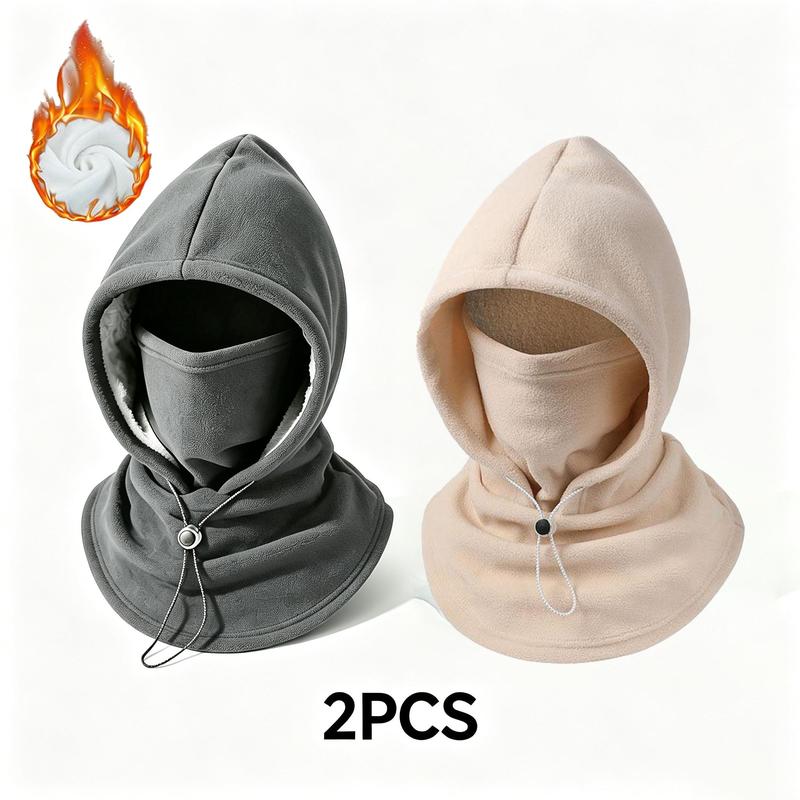 Two Piece Hooded Face Mask and Neck Cover Set with Adjustable Drawstrings [YQT:AS-261009-001:43762d177741caa2]