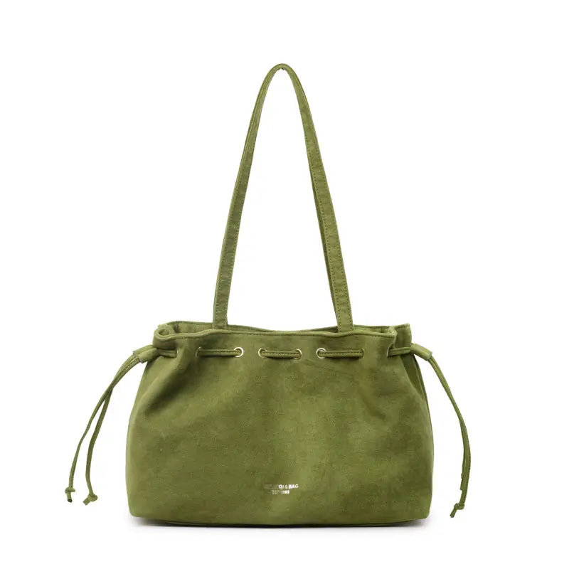 Women's Retro Drawstring Tote Bag with Double Shoulder Straps and Interior Pocket [YQT:ULO-260918-002:3466885583d364e7]