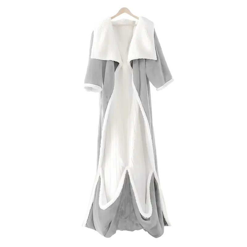Wearable Heated Blanket Robe with Sleeves, Pockets and Soft White Lining [YQT:AS-261004-007:c3227e8c6c5ceddb]
