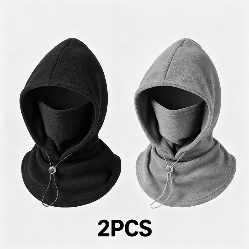 Two Piece Hooded Face Mask and Neck Cover Set with Adjustable Drawstrings [YQT:AS-261009-001:1d19a48a88757e4b]