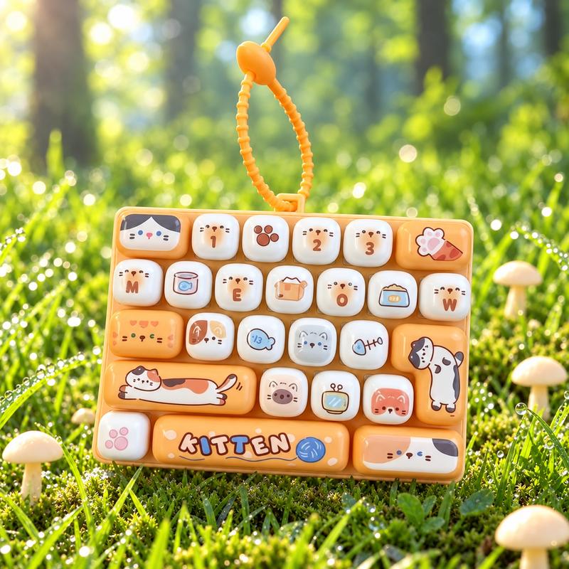 26-Key Mini Fidget Keyboard Keychain with Colorful Animal and Cartoon Designs [YQT:AS-261010-001:0bc80d8b6fa457a0]