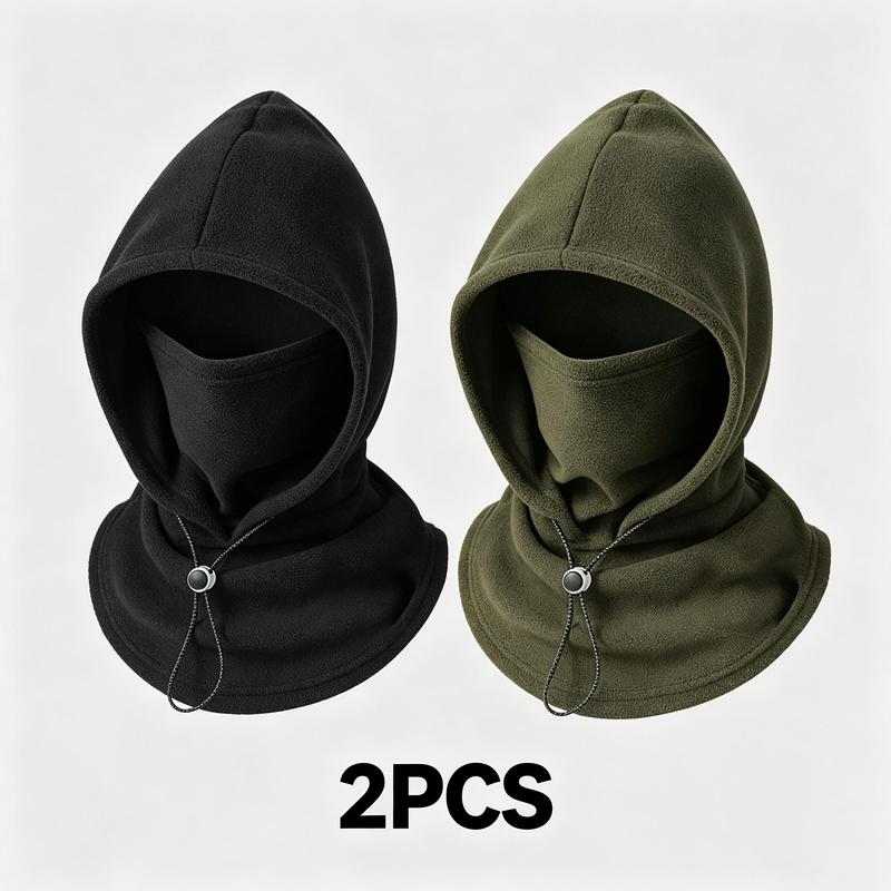 Two Piece Hooded Face Mask and Neck Cover Set with Adjustable Drawstrings [YQT:AS-261009-001:a8ec7930f2133998]
