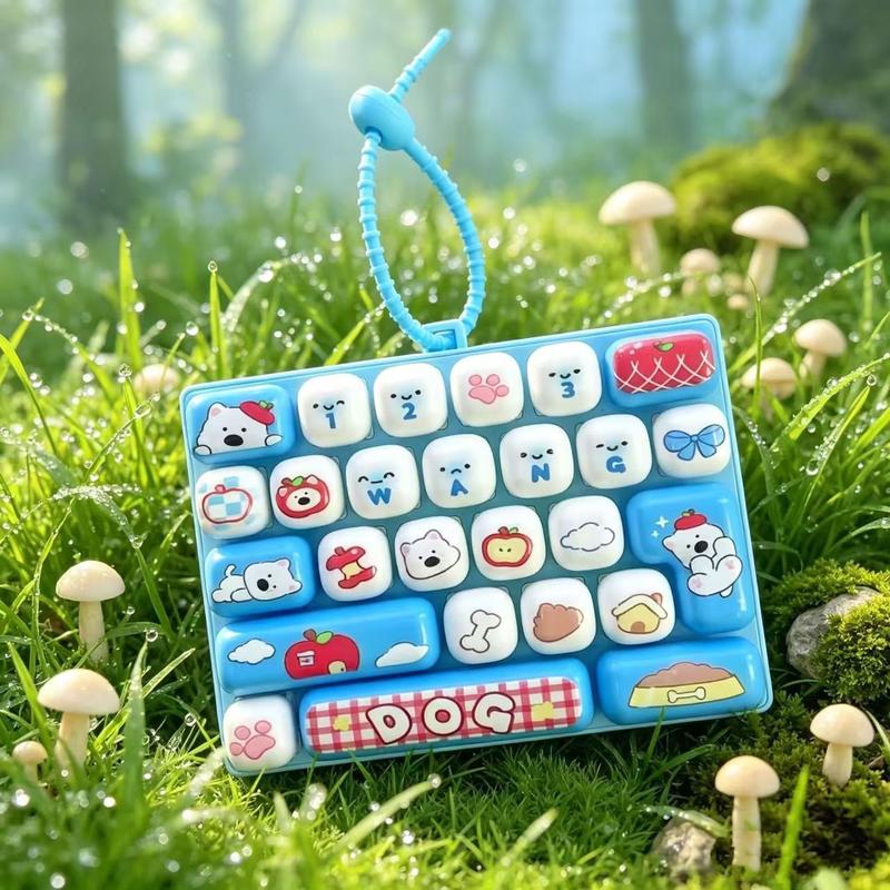 26-Key Mini Fidget Keyboard Keychain with Colorful Animal and Cartoon Designs [YQT:AS-261010-001:97e896f0b97a5588]