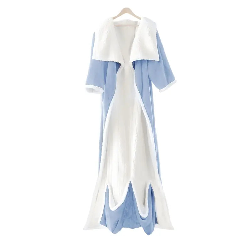Wearable Heated Blanket Robe with Sleeves, Pockets and Soft White Lining [YQT:AS-261004-007:ef96d0f9495d718e]