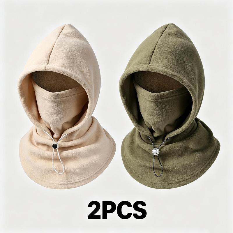 Two Piece Hooded Face Mask and Neck Cover Set with Adjustable Drawstrings [YQT:AS-261009-001:d57c1dfdb2d1ef80]